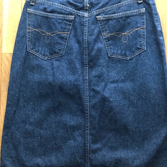 Paris Blues Denim Skirt with Slit sz 7 Y2K Woman Spring Summer Fall VINTAGE VTG - Picture 4 of 4